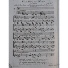 Romance de Ségur L'Amitié Chant Guitare ca1820
