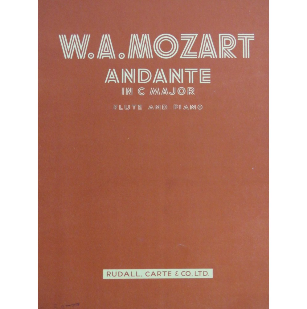 MOZART W. A. Andante in C Major Piano Flûte 1948