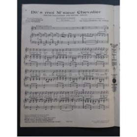 GALLAGHER Ed. SHEAN Al. Dit's moi M'sieur Chevalier Chant Piano 1922