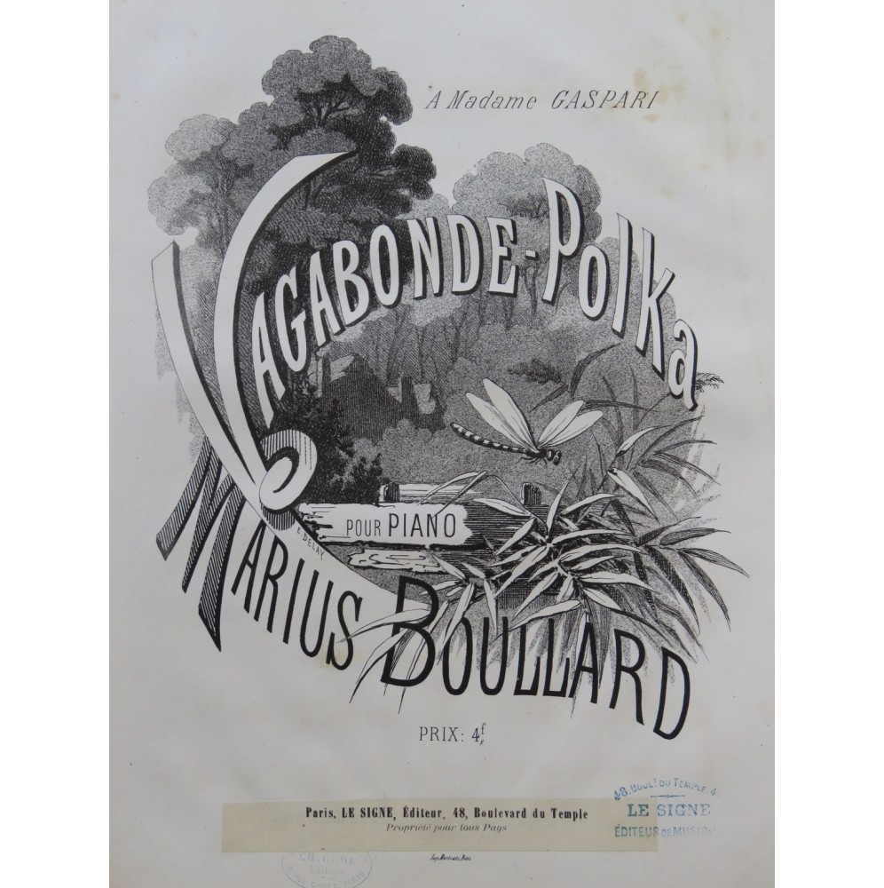 BOULARD Marius Vagabonde-Polka Piano ca1880