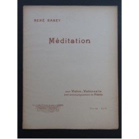 RABEY René Méditation Piano Violon Violoncelle