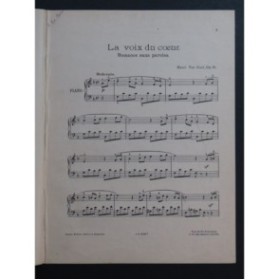 VAN GAEL Henri La Voix du Coeur Piano ca1895