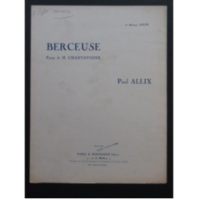 ALLIX Paul Berceuse Chant Piano