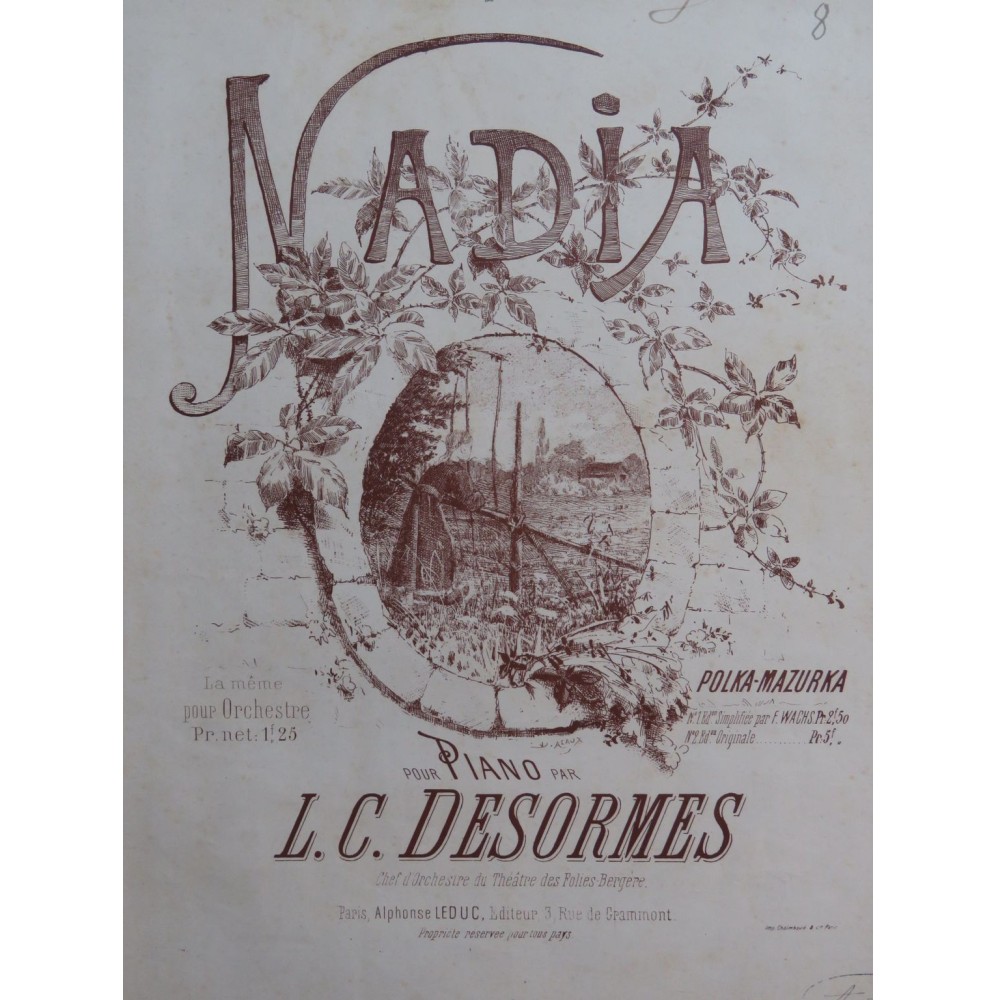 DESORMES L. C. Nadia Piano 1886