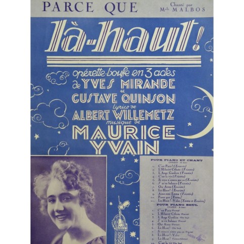 YVAIN Maurice Parce que Chant Piano 1923