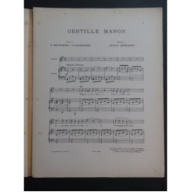 BERGER Rodolphe Gentille Manon Chant Piano ca1899