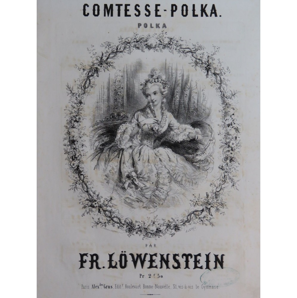 LÖWENSTEIN Franz Comtesse Polka Piano ca1850