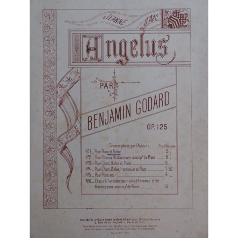 GODARD Benjamin Angelus Piano Violon