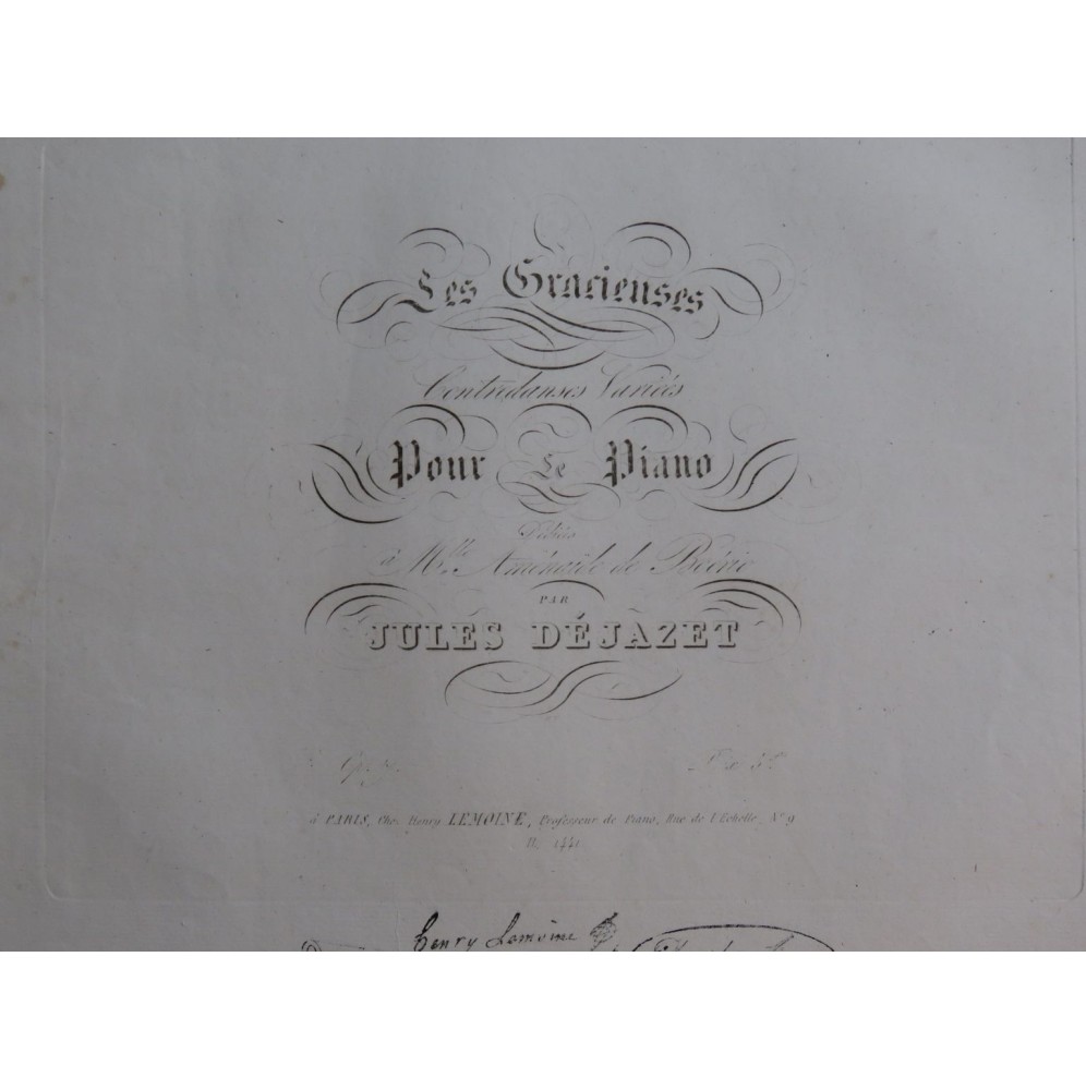 DÉJAZET Jules Les Gracieuses Piano ca1835