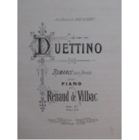 DE VILBAC Renaud Duettino Piano ca1880