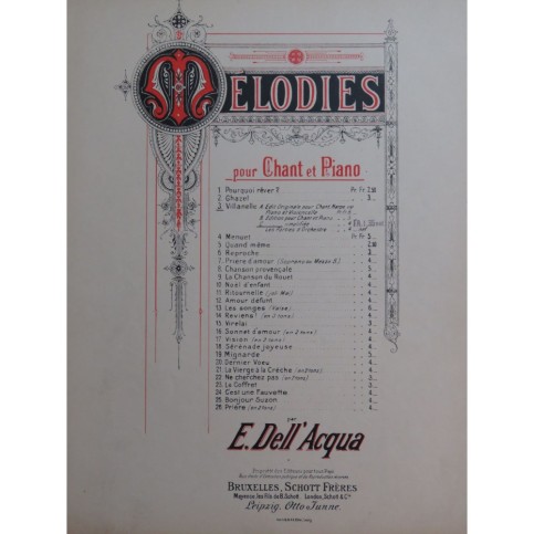 DELL'ACQUA Eva Villanelle Chant Piano ca1892