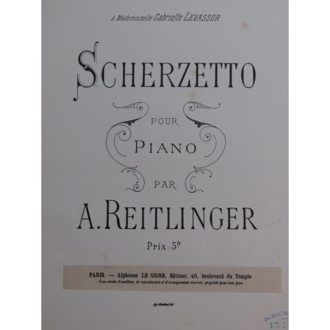 REITLINGER Arnold Scherzetto Piano