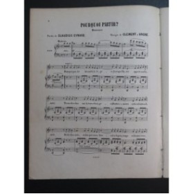 D'ANCRE Clément Pourquoi partir ! Chant Piano ca1880