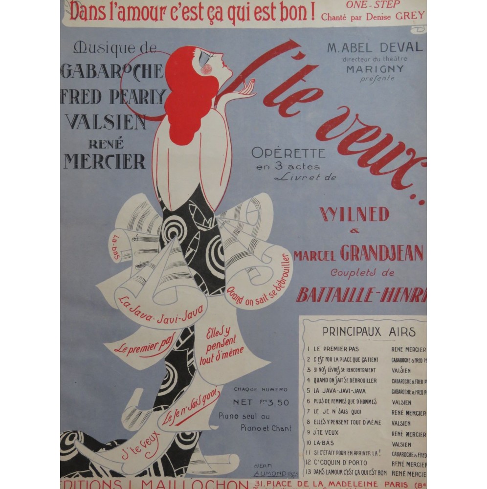 MERCIER René Dans l'amour c'est ça qui est bon ! Chant Piano 1923