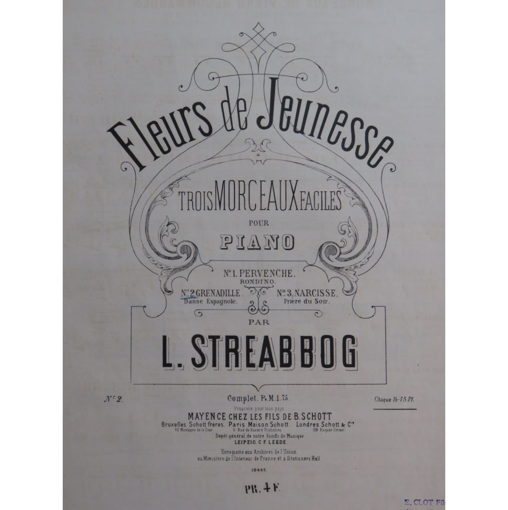 STREABBOG Louis Fleurs de Jeunesse Piano ca1865