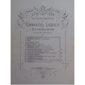 LIEBICH Emmanuel Matinée d'Avril Piano ca1877