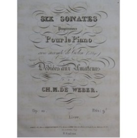 WEBER Six Sonates Progressives op 10 Piano ca1830