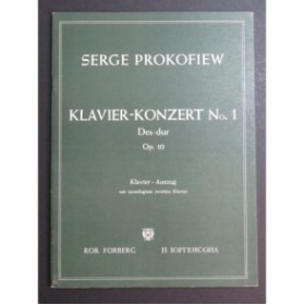 PROKOFIEV Serge Klavier Konzert No 1 Concerto Piano