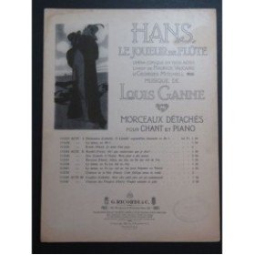  le Joueur de Flûte Déclaration Piano Chant 1910