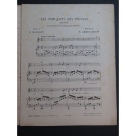 AESCHLIMANN Robert Les Bouquets des Pauvres Lettre Chant Piano ca1920