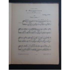 D'INDY Vincent Six Paragraphes No 6 Petit Papa Piano 1929