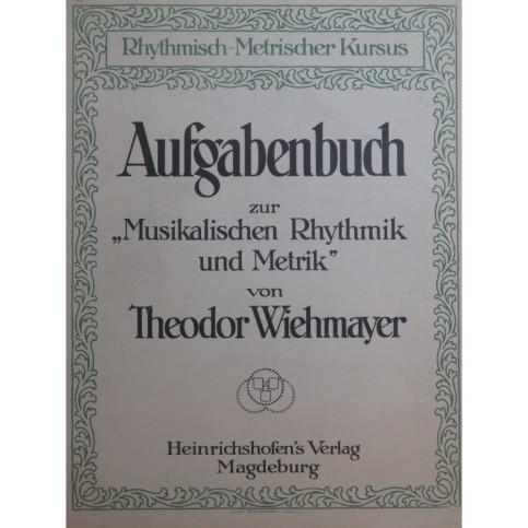 WIEHMAYER Theodor Aufgabenbuch Piano 1918