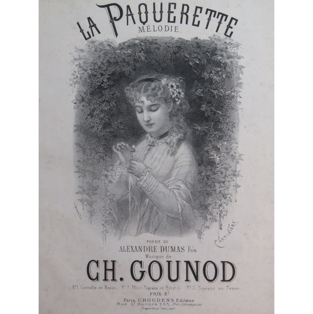 GOUNOD Charles La Paquerette Chant Piano ca1875