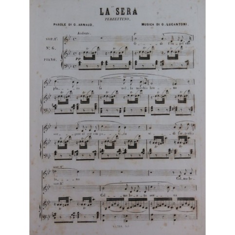 LUCANTONI Giovanni La Sera Chant Piano ca1860