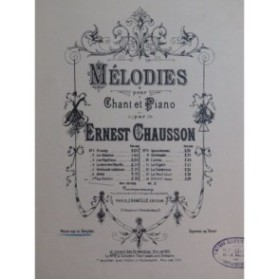 CHAUSSON Ernest Le Colibri Chant Piano