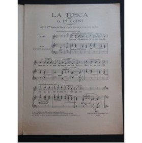 PUCCINI Giacomo La Tosca Prière de Tosca Piano Chant 1908