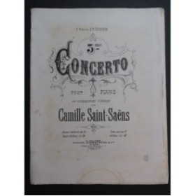 SAINT-SAËNS Camille Concerto No 3 op 29 2 Pianos 4 mains ca1875