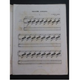 SAINT-SAËNS Camille Concerto No 3 op 29 2 Pianos 4 mains ca1875
