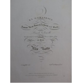 BATTA Alexandre La Romanesca Piano Violon ca1840
