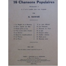 RAVIZÉ A. 16 Chansons Populaires Chant 1932