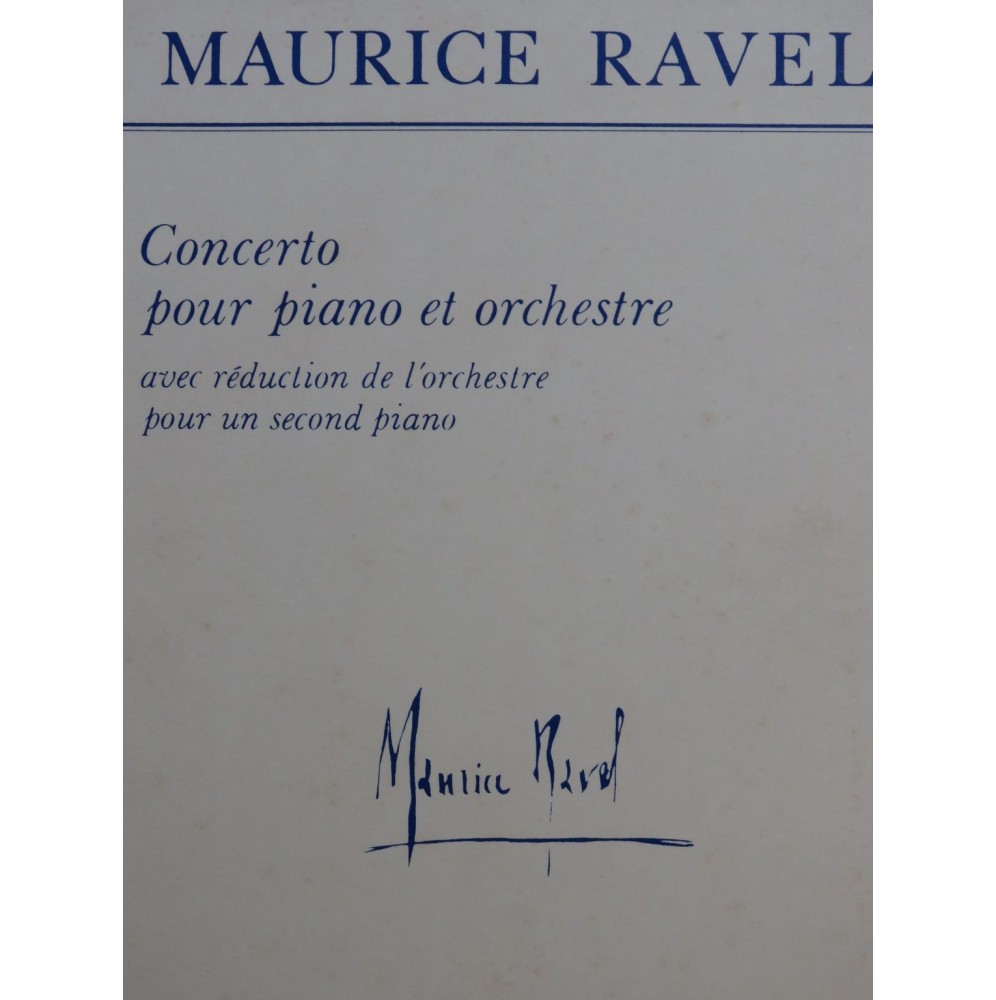 RAVEL Maurice Concerto 2 Pianos 4 mains