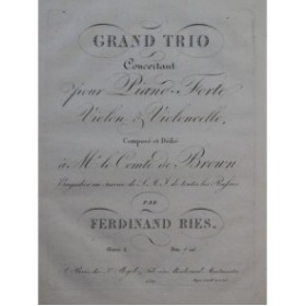 RIES Ferdinand Grand Trio op 2 Violon ca1820