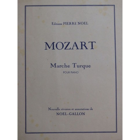 MOZART W. A. Marche Turque Piano