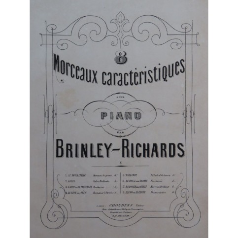 BRINLEY RICHARDS Henry L'Écho de Lucerne Piano 1867