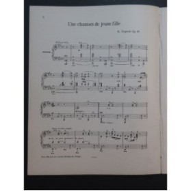 DUPONT Auguste Une Chanson de Jeune Fille Piano ca1860