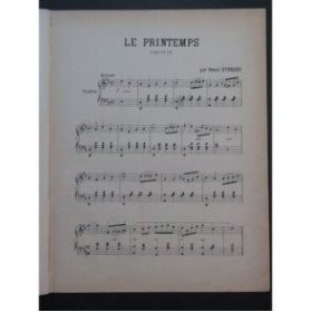 STRAUSS Henri Le Printemps Piano XIXe siècle
