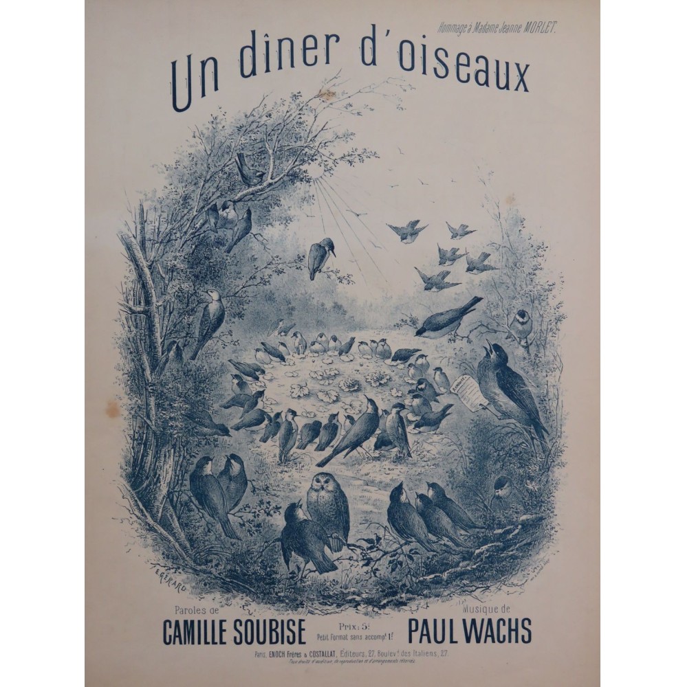 WACHS Paul Un diner d'oiseaux Chant Piano ca1888
