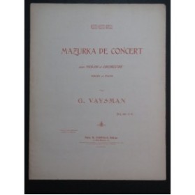 VAYSMAN G. Mazurka de Concert Violon Piano