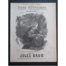 BAUR Jules Doux Rossignol Chant Piano ca1865