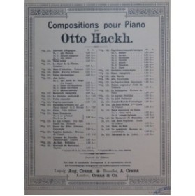 HACKH Otto Alla Bolero Piano 1895