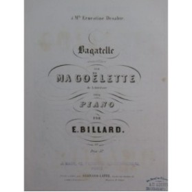 BILLARD Ed. Bagatelle Maritime Piano ca1845