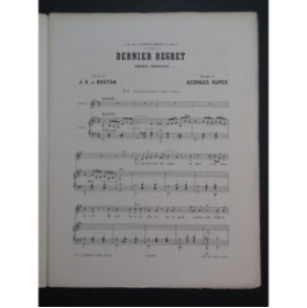 RUPÈS Georges Dernier Regret Chant Piano ca1882