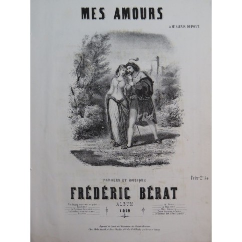 BÉRAT Frédéric Mes Amours Chant Piano 1849