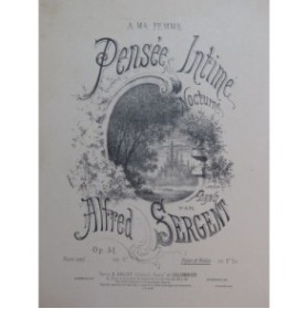SERGENT Alfred Pensée Intime Piano Violon ca1905