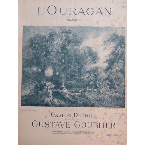 GOUBLIER Gustave L'Ouragan Chant Piano ca1910