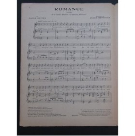 MESSAGER André Romance Chant Piano 1923